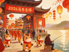 马跃春潮鱼满舱，阆苑年俗寄安康！山河渔乐给您拜年啦！